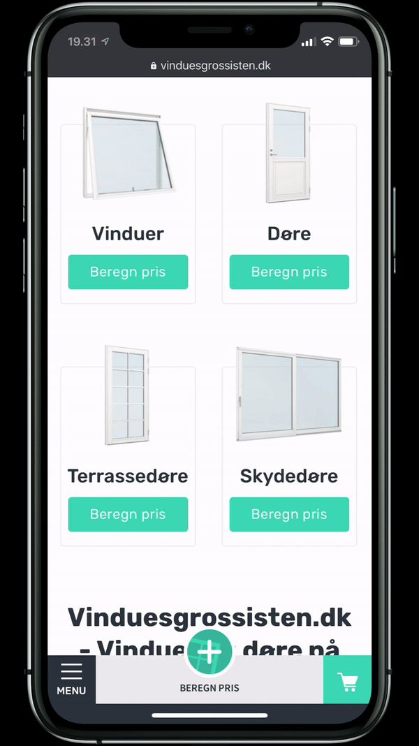 Mobilversionen af Vinduesgrossisten